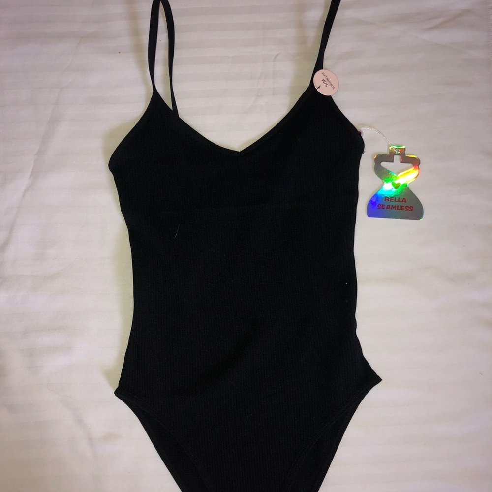 Black Ribbed Bodysuit